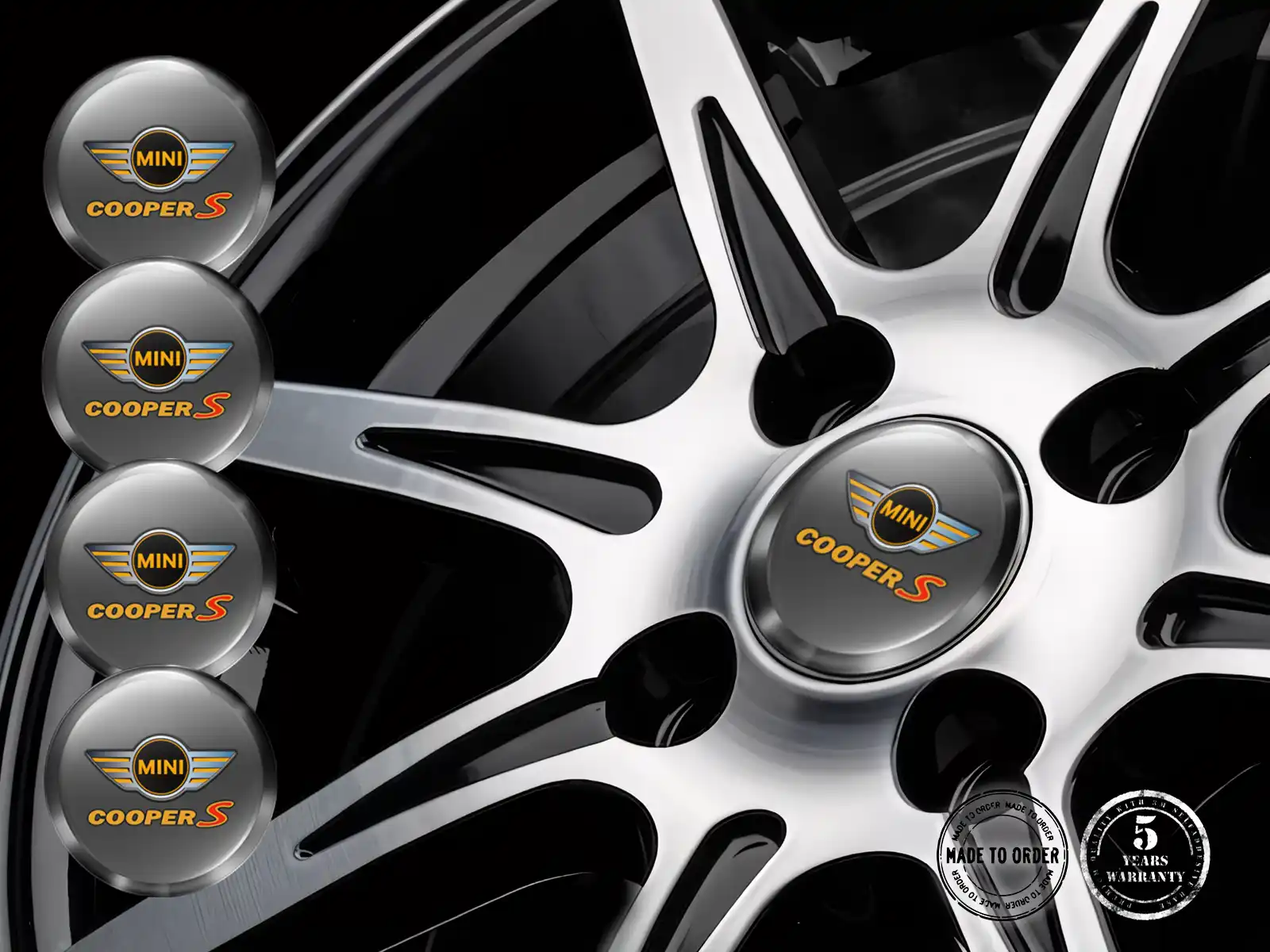 Mini Cooper Domed Sticker Logo Stylish Wheel Emblems